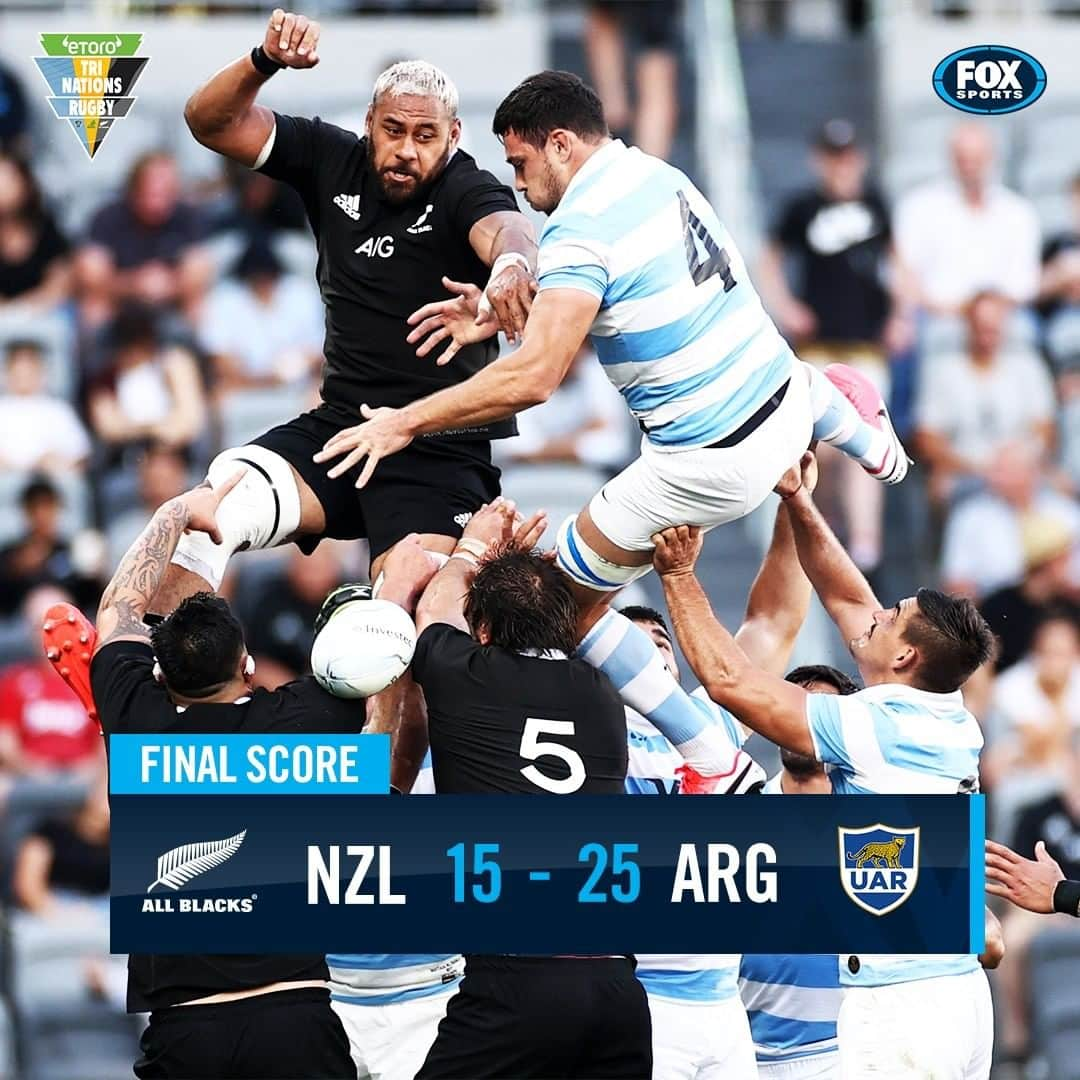 FOX・スポーツ・ラグビーのインスタグラム：「WHAT A GAME 🔥💪  The Pumas get their FIRST EVER win over the All Blacks 🙌  #TriNations #NZLvARG」