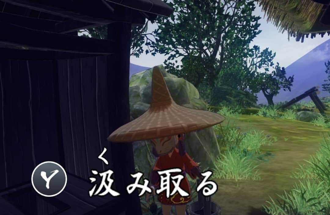 のインスタグラム：「肥の汲み取りゲームはじめました！  #天穂のサクナヒメ  #SAKUNA」