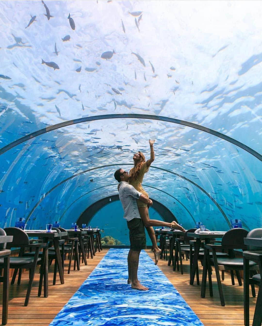Live To Exploreさんのインスタグラム写真 - (Live To ExploreInstagram)「Incredible sights at @hurawalhi’s 5.8 Undersea Restaurant, the biggest all-glass underwater restaurant in the world. #hurawalhi #hurawalhimaldives」11月14日 18時36分 - welivetoexplore
