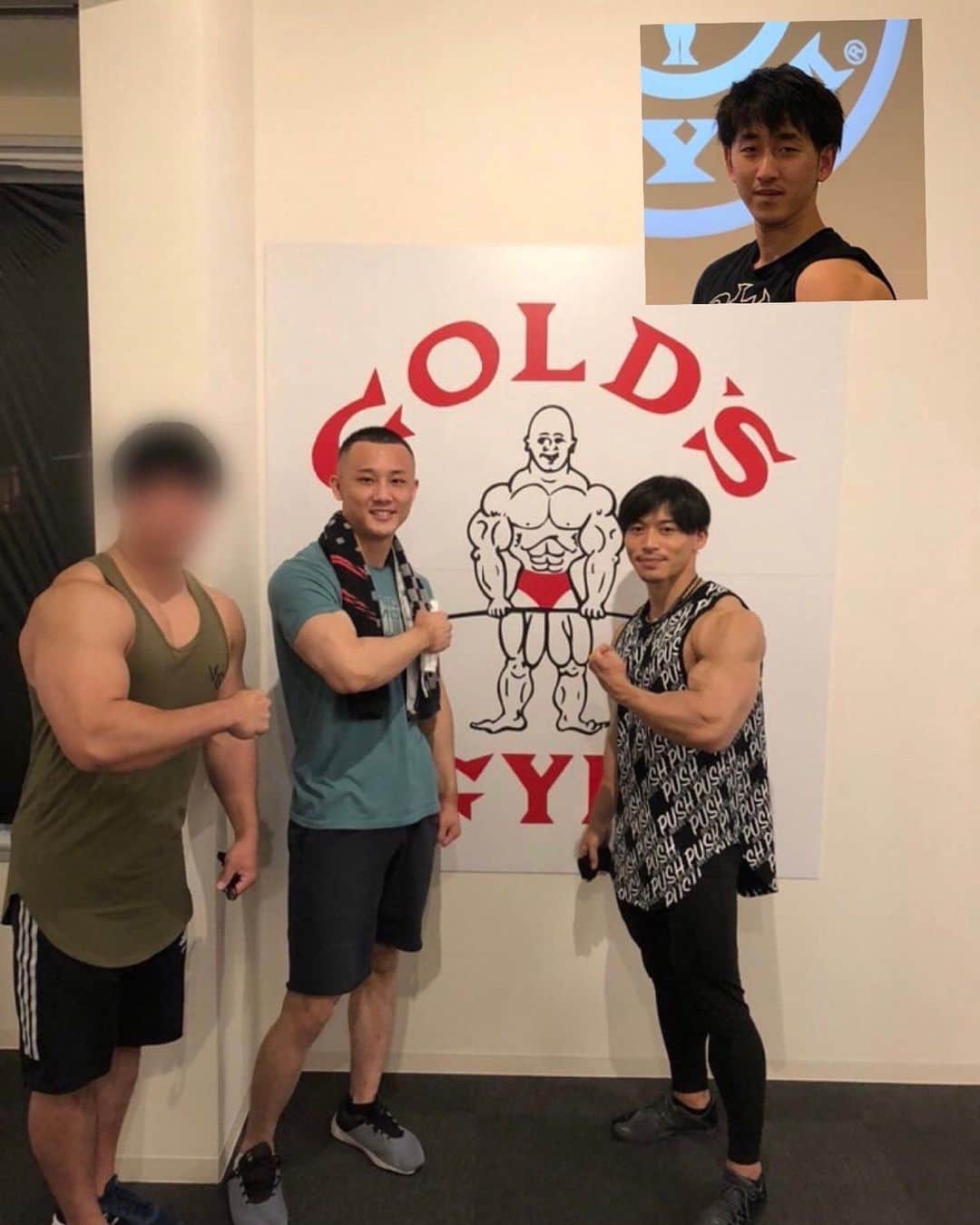 Sho Fitnessのインスタグラム：「憧れの嶋田さんいた！ 絞れるしかっこよかった✨ 俺は脂肪のっちゃってるから顔はモザイクで😷早く減量したい #翔哉しか勝たん #池田翔哉の日記 #筋トレ #フィジーク #クラシックフィジーク #ボディビル」