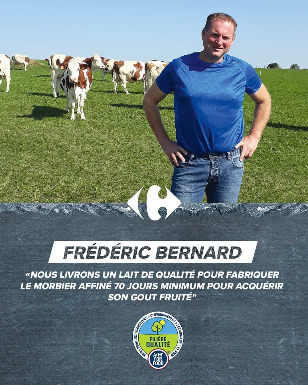 Carrefour Franceさんのインスタグラム写真 - (Carrefour FranceInstagram)「Nos filières qualité Carrefour, ce sont des milliers de partenariats avec des producteurs locaux.   Nous sommes engagés à leurs côtés depuis de nombreuses années. Plus que jamais, soutenons les en achetant français et local 🇫🇷 !   Aujourd'hui on vous présente Frédéric producteur de Morbier Filière Qualité Carrefour 🧀   📍 Bannans, Doubs (25) avec qui nous travaillons depuis 18 ans  #carrefourfrance #actforfood #producteurs」11月14日 20時01分 - carrefourfrance