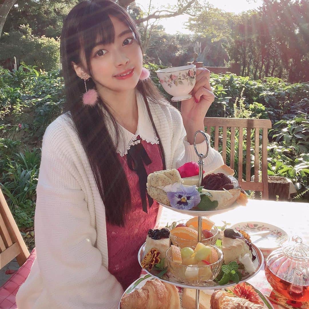 藤田いろはのインスタグラム：「念願のアフタヌーンティー☕️✨﻿ バラ園に行ってきた！﻿ ちょっと終わりかけみたいでいっぱいは咲いてなかったから、また初夏にリベンジしたいな🥀💓﻿ ﻿ ﻿ ﻿ ‪#藤田いろは#グラビア#gravure #japanesegirl #レースクイーン#tokyo  #aziangirl  #紅茶好き #afternoontea #뷰티스타그램 #地雷女  #cosplay #黒髪ロング#팔로우#소통해요#셀스타그램#モデル #model #그라비아 #アフタヌーンティー #日本的  #rosegarden #ローズガーデン #バラ園」