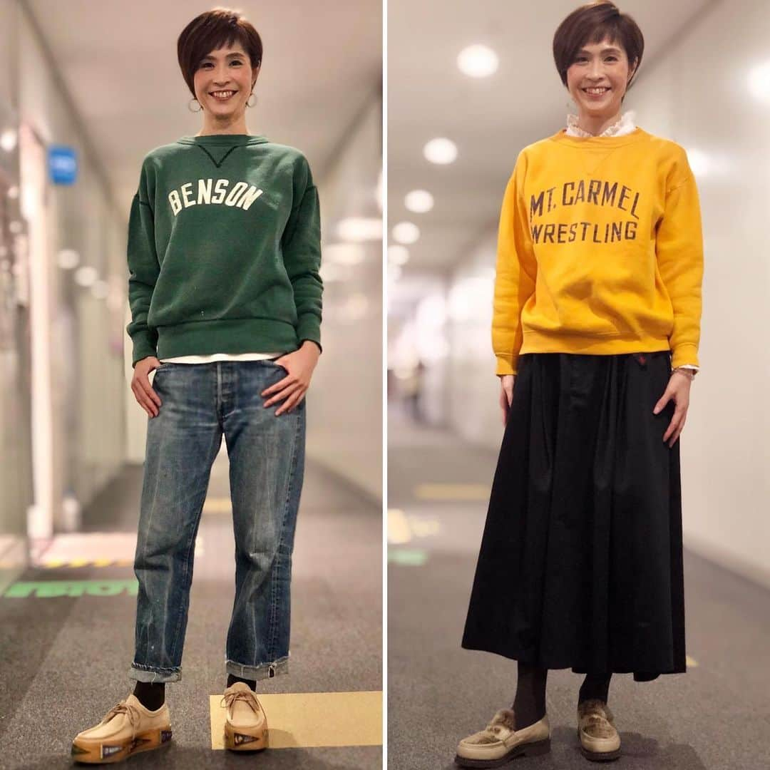 今村涼子さんのインスタグラム写真 - (今村涼子Instagram)「#私服#古着スウェット #vintagesweat#前V #levis66#パラブーツ#KAPITAL #大人古着#大人古着女子」11月14日 21時37分 - ryoko.imamu