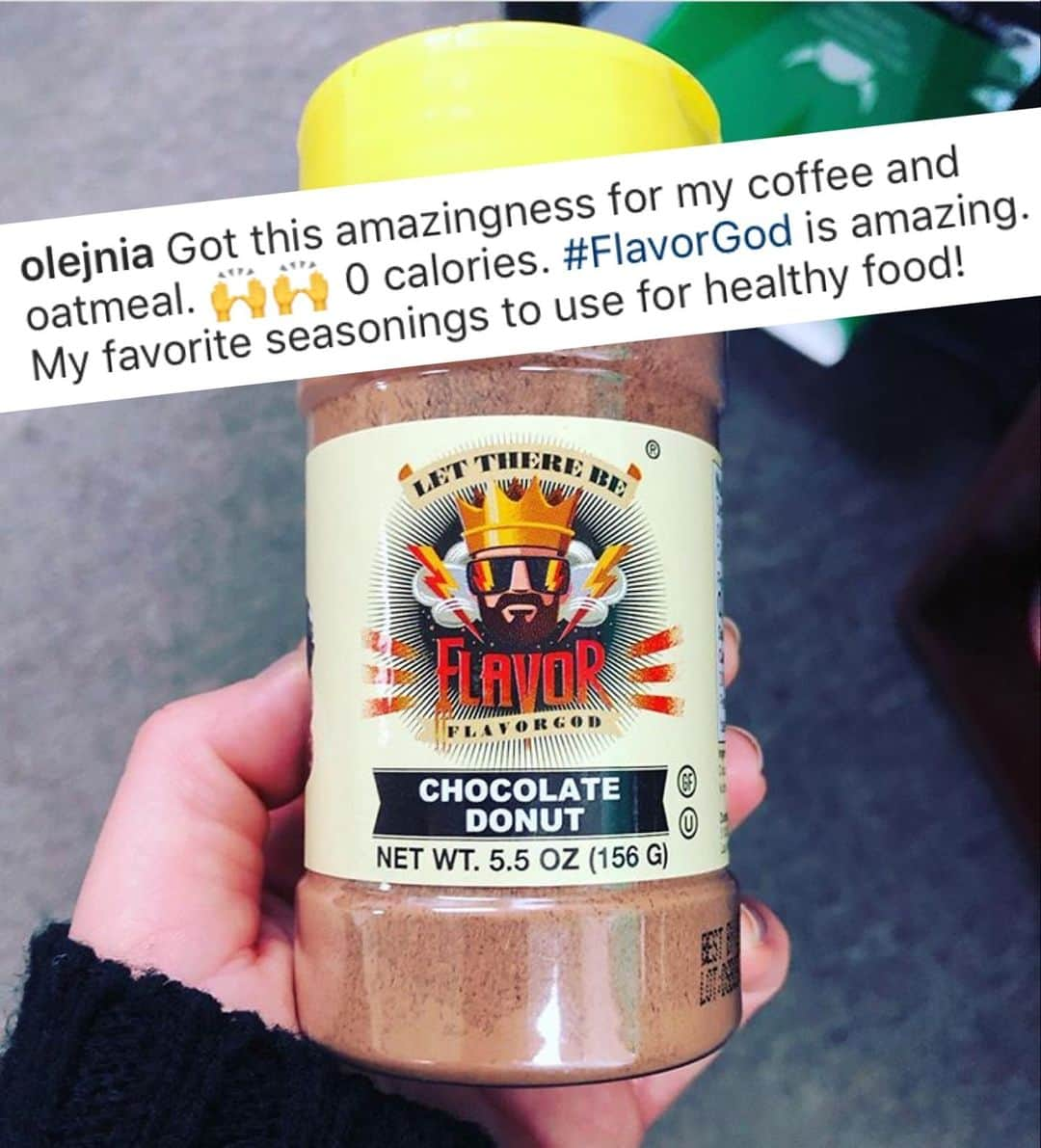 Flavorgod Seasoningsさんのインスタグラム写真 - (Flavorgod SeasoningsInstagram)「Chocolate Donut 🍩🍩🍩⁠ .⁠ Shop Now1⁠ Click the link in the bio -> @flavorgod⁠ www.flavorgod.com⁠ .⁠ Perfect in coffee, straight out of the bottle, in your oatmeal, protein shakes, smoothies and as a topping for those breakfast pancakes. ⁠ Great for Breakfast or afternoon snack!⁠ .⁠ 🍩🍩🍩🍩 CHOCOLATE DONUT USES:⁠ 🍲 Oatmeal⁠ 🍩 Pancakes⁠ ☕️ Coffee⁠ 🍓 Fresh Fruit⁠ 🍴 Substitute in Baking dishes⁠ 🍞 Toast⁠ 🍩 Bagels⁠ 🍶 Shakes⁠ 🍨 Homemade Ice Cream⁠ 🍿 Popcorn⁠ 🍫 Popsicles⁠ 🍧 Yogurt⁠ 🍩 Protein Shakes⁠ ❤️❤️❤️ And many many more‼️⁠ .⁠ Review by: @olejnia ⁠ Thank you so much for the support and feedback!⁠ .⁠ -⁠ -⁠ #food #foodie #flavorgod #seasonings #glutenfree #keto #paleo #vegan #kosher #breakfast #lunch #dinner #yummy #delicious #foodporn #mealprep ⁠」11月15日 4時01分 - flavorgod