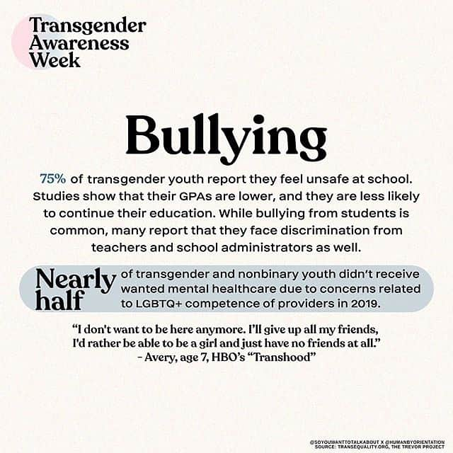 デミ・ロヴァートさんのインスタグラム写真 - (デミ・ロヴァートInstagram)「It’s transgender awareness week! ☺️💫💖 Join me in being an ally and spread love and education, not only this week but always!   Repost from @soyouwanttotalkabout “Starting today, we celebrate #TransAwarenessWeek to educate the world about the beautiful lives of our trans siblings.   Thank you to @humanbyorientation for your collaboration on this + creating a space for all to celebrate our proudest queerest selves.  ✨ FULL TRANSPARENCY: I collaborated with @humanbyorientation x @hbomax on this post. I don't take money for this page, so they made a donation to the ACLU instead, per my request. ✨  #HumanByOrientation #HBOMaxCollaboration #TranshoodDoc”」11月15日 5時51分 - ddlovato