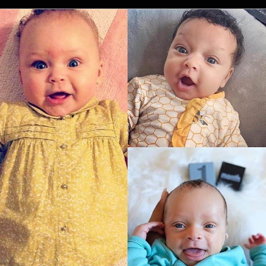 エイヨシャ・カレーのインスタグラム：「Can they be this size again for just a couple of days... maybe everyday? But only between the hours of 7am-7pm?😆😫🥰 my babies!!!」