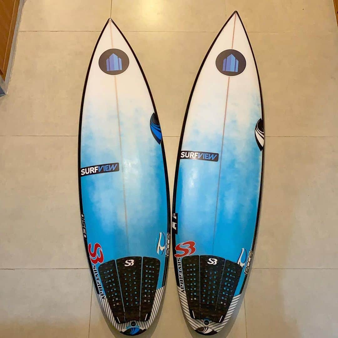 ミグエル・プッポのインスタグラム：「Prontas🙌🔥👊 (5’11 x 27L) (5’8 x 26,9L) #newpaintjob #blue」