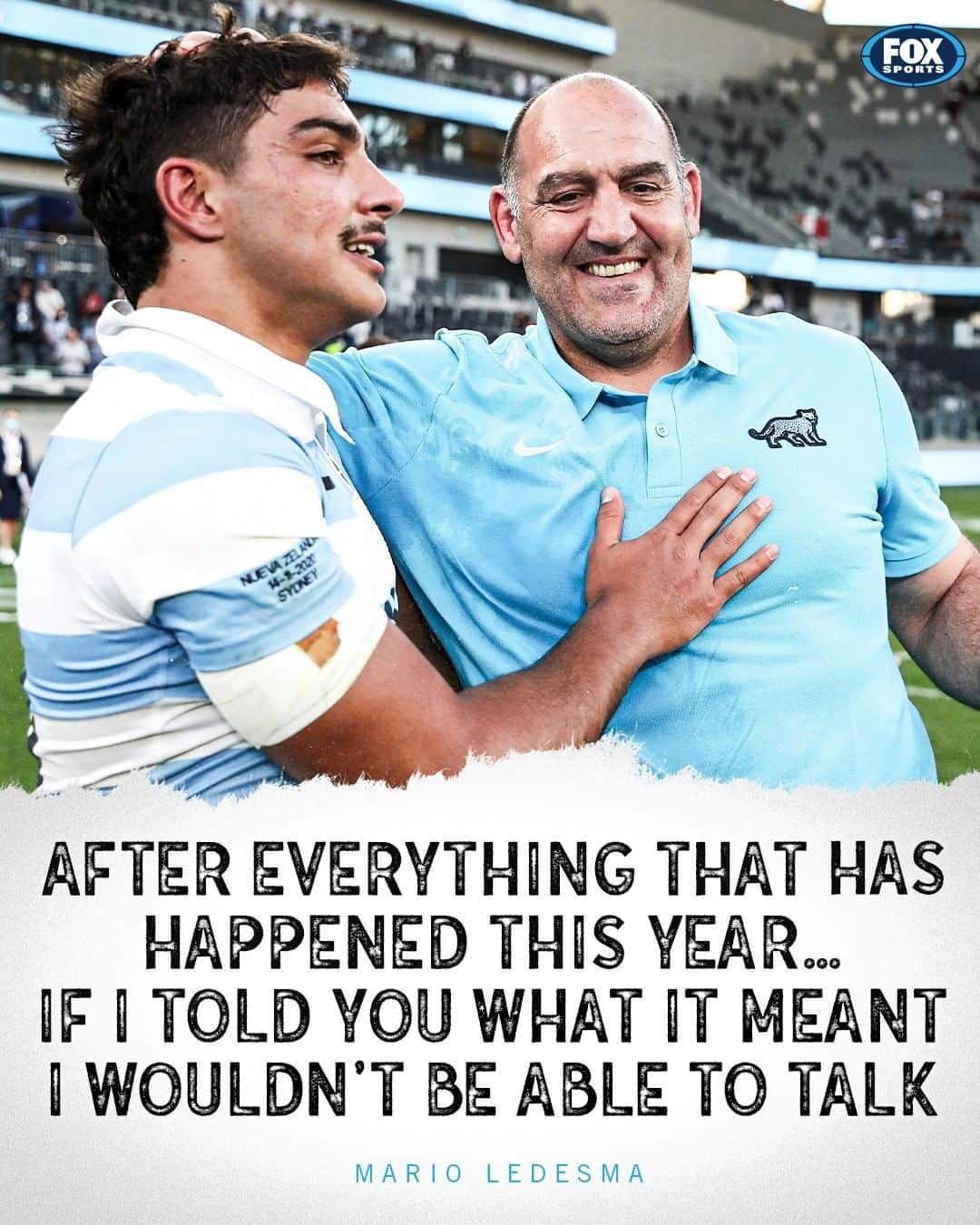 FOX・スポーツ・ラグビーのインスタグラム：「Argentinian coach Mario Ledesma choked back tears as he tried to describe what last nights win meant 💪   #NZLvARG #TriNations」
