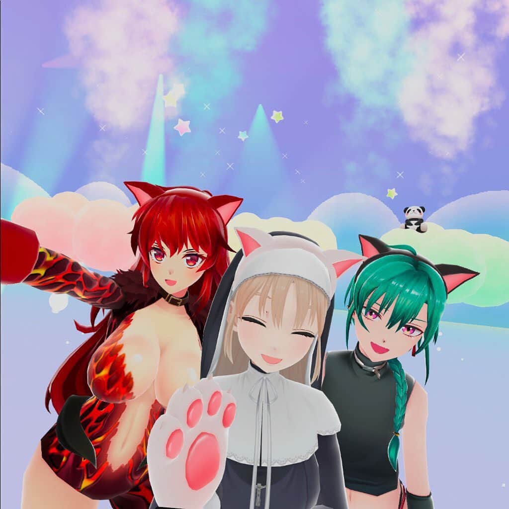 シスター・クレアのインスタグラム：「🔥🔔🐼 . . なかよし☺️💞. . . #くれっしぇんどれみ」