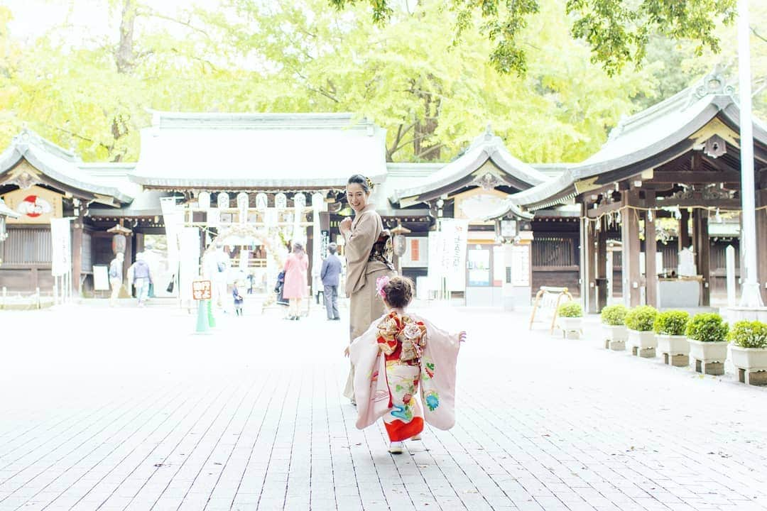 吉村美樹さんのインスタグラム写真 - (吉村美樹Instagram)「七五三の日☀おめでとうございます☺♥娘は被布から帯付きにチェンジ👘♥こちらのお着物は、大阪の姉のお宮参りで仕立てられたもので、なんと５０年もの時を経て娘のもとへきてくれました。感謝です。#七五三 #３歳 #2歳8ヶ月 #早生まれ #頑張ったね #おめでとう #お着物 #着物 #kimono #753 #お疲れ様でした #🍵 #大宮八幡宮 #東京のへそ #母と娘 #妊娠６ヶ月 #感謝の日 #晴れの日 #大安吉日 #サトルジャパン #モデル #ママモデル #吉村美樹 #👘」11月15日 13時57分 - yoshimuramiki0911