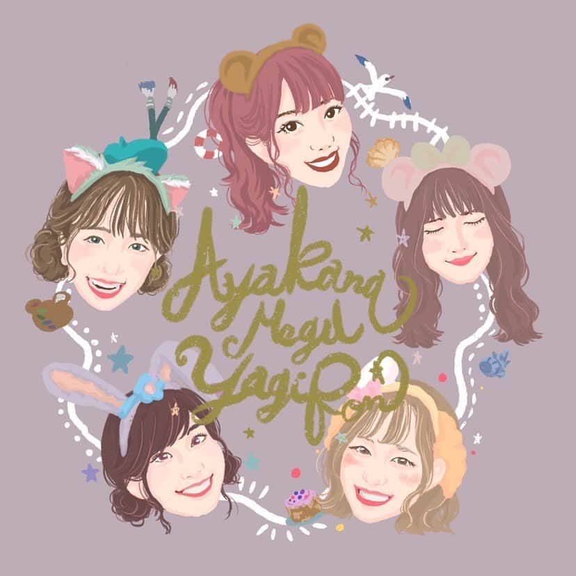 Kanaのインスタグラム：「ㅤ ㅤ あやかなめぐやぎぽんフリマイベント 予約受付今日の23:59までです💭💘 ㅤ 17:00〜 18:00〜 上記枠残りわずかですが 空きがあります🙌🏻❕ ㅤ ご希望の方は @ayakanameguyagipon まで DMをお願いしますっ🧸📮💌 ㅤ ㅤ 既に想定以上のご予約をいただいていて ものすご〜く嬉しいです😭💖 ㅤ 今後の追加予約受付の予定は無いので 迷われている方はぜひ😣❣️ ㅤ お会いできる方 めちゃくちゃ楽しみにしています🥰❤️ ㅤ ㅤ ㅤ そして1枚目の5人のアカウントのアイコンと 2枚目のフリマ用イラストは @ayanosuke_atsumori さんが 描いてくださいました🎨🖌💖 ㅤ 天才的可愛さすぎて ずっと眺めてる。。🥺💕💕 ㅤ 皆それぞれすごい似てない😳！？ それでいて可愛く描いてくださって 感動😭🙌🏻💭💘 ㅤ 実は前にあやかなのイラストを 描いていただいていて、 前回のも今回のもぜんぶ もうほんっっっとにお気に入り🧸🎄❤️ ㅤ ㅤ @ayanosuke_atsumori さん 本当にありがとうございました🙇🏻‍♂️❣️ ㅤ ㅤ ㅤ ㅤ ㅤ ㅤ ㅤ ㅤ ㅤ #あやかなめぐやぎぽん #フリーマーケット #フリマ #ダッフィーフレンズ #イラスト」
