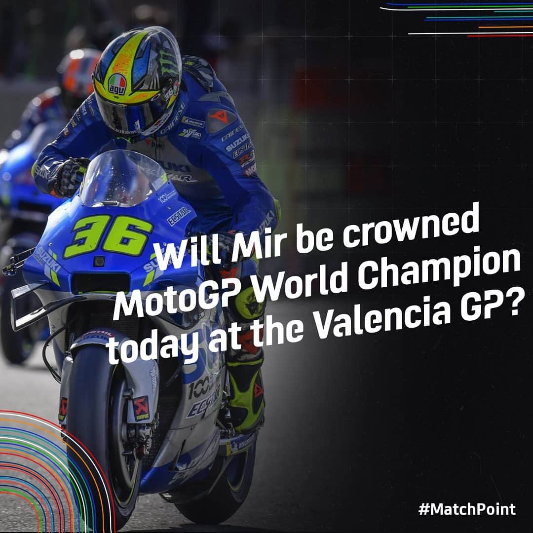 MotoGPさんのインスタグラム写真 - (MotoGPInstagram)「IT'S RACE DAY 🏁 History beckons for @joanmir36official this afternoon in Valencia! 🙌 A podium finish would see him crowned the 2020 #MotoGP World Champion! 🥇Will he make it? #MatchPoint #ValenciaGP 🏁」11月15日 15時20分 - motogp