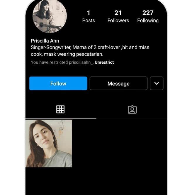 プリシラ・アーンのインスタグラム：「THIS IS NOT MY ACCOUNT‼️ Someone is impersonating me (poorly) and is reaching out to a lot of you.  Please report them 👉🏽@priscillaahn_」