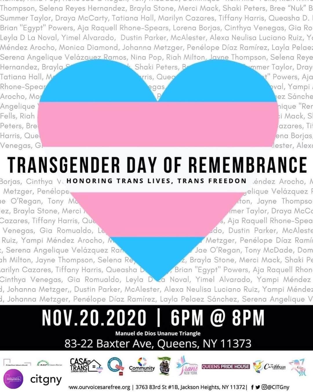 サラ・ラミレスさんのインスタグラム写真 - (サラ・ラミレスInstagram)「It’s #TransgenderAwarenessWeek! There is much to hold and much to feel. How will you be participating, holding space?   • #RG @citgny #TransgenderDayOfRemembrance #QueensTDoR2020 #TransPower ✊🏽🏳️‍⚧️✨👠   Nov.20.2020  6pm @ 8pm 83-22 Baxter Ave, Queens, NY 11373  Let's not forget! The #lives, the #struggle and the #resistance of our #sisters and #brothers #Trans who are not with us today For all those who were killed because of #violence, #machism, #hate and  #Transphobia and for the repressive state!  #WeWantJustice  #NiUnxTransMenos #NiUnTransMas —- ¡No olvidemos! Las #vidas, la #lucha y la #resistencia de nuestras #hermanas y #hermanos #Trans que hoy no están con nosotrxs ¡Por todes les que fueron asesinades por la #violencia, #maquismo, #odio, #Transfobia y el estado represor!  #QueremosJusticia」11月16日 5時15分 - therealsararamirez