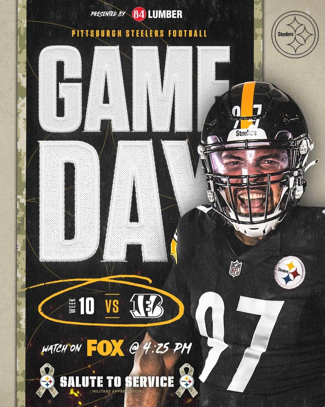 ピッツバーグ・スティーラーズさんのインスタグラム写真 - (ピッツバーグ・スティーラーズInstagram)「Double-tap if you're ready for GAME DAY‼️  #HereWeGo  #SaluteToService」11月16日 0時23分 - steelers