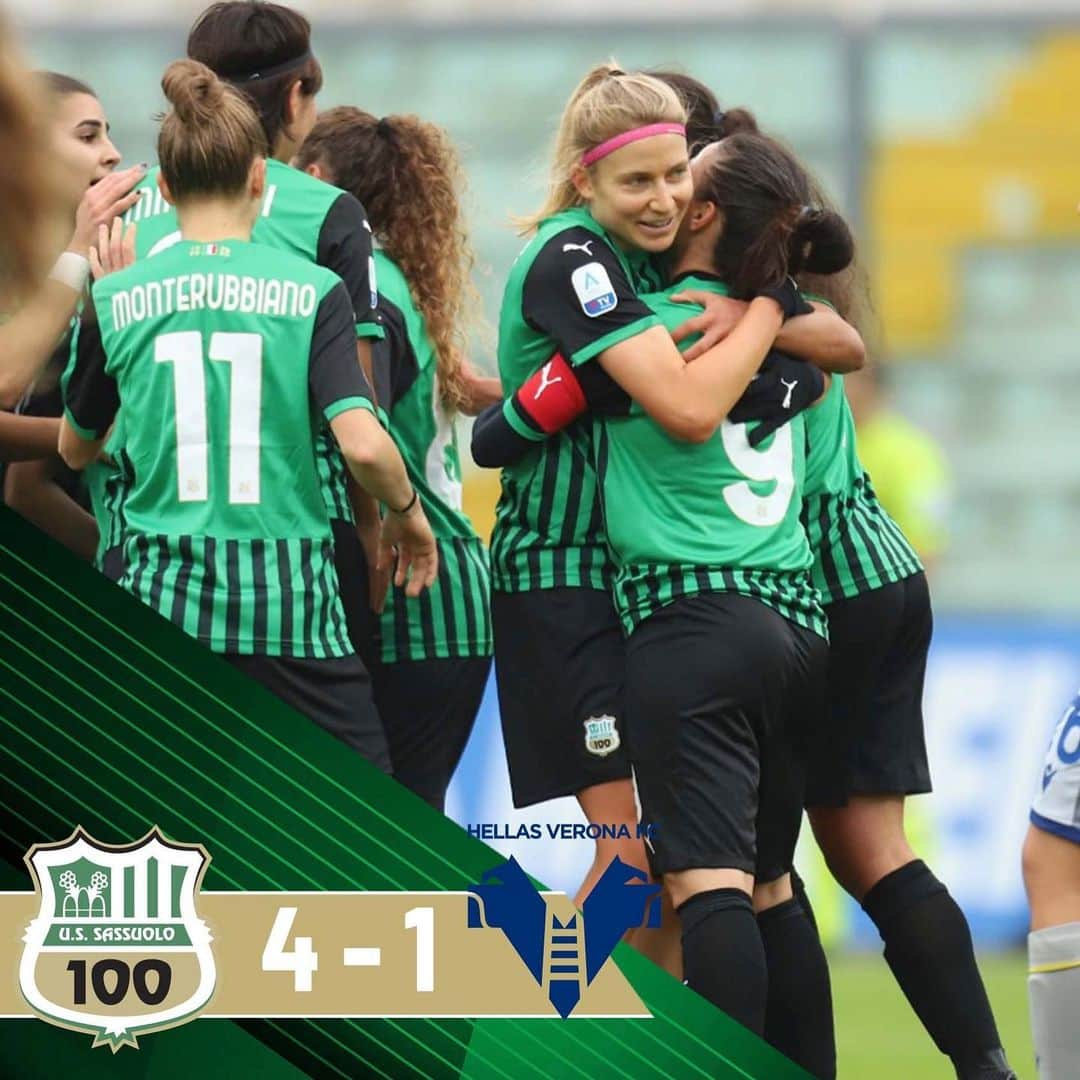 USサッスオーロ・カルチョさんのインスタグラム写真 - (USサッスオーロ・カルチョInstagram)「#SassuoloVerona  4⃣-1️⃣  Le neroverdi ritornano alla vittoria battendo l’Hellas Verona allo stadio Ricci! Brave ragazze!!! 💪  ⚽️⚽️ @kdubcova48  ⚽️ @valepirone  ⚽️ @bugeja_haley7   #ForzaSasol 🖤💚」11月16日 0時32分 - sassuolocalcio