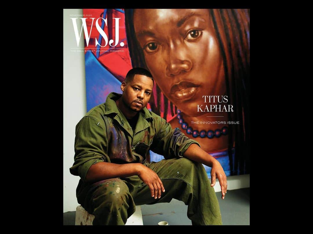 ガゴシアン・ギャラリーさんのインスタグラム写真 - (ガゴシアン・ギャラリーInstagram)「Congratulations to Titus Kaphar, who received the 2020 Art Innovator award at the Wall Street Journal Magazine’s Innovator Awards earlier this week. Kaphar will feature on the cover of a special-edition Innovators issue of the magazine. The issue also includes an interview with the artist, in which he speaks about creating a new artistic canon and breaking the mold for art nonprofits at NXTHVN. Follow the link in our bio to read the feature online or watch the virtual award ceremony. Kaphar's segment begins at 18:56.  __________ #TitusKaphar #WSJInnovators #Gagosian @__nxthvn__ @wsjmag (1) Titus Kaphar in his studio, New Haven, Connecticut; (2) Titus Kaphar on the cover of Wall Street Journal's November 2020 Innovator Issue. Photos: @mario_sorrenti. Artwork © Titus Kaphar」11月16日 1時37分 - gagosian