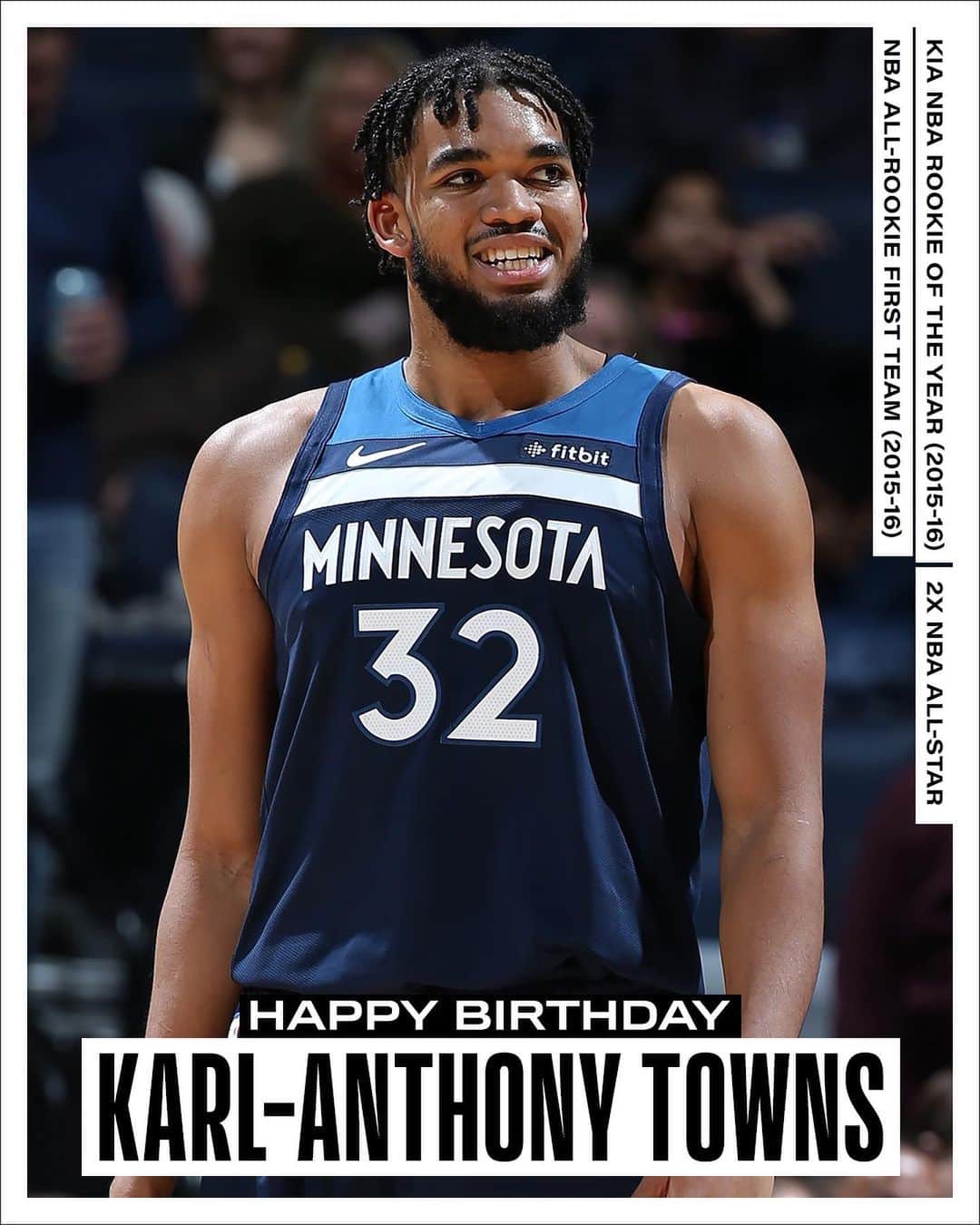 NBAさんのインスタグラム写真 - (NBAInstagram)「We celebrate @karltowns’ 25th Birthday with his BEST PLAYS! #NBABDAY」11月16日 2時58分 - nba