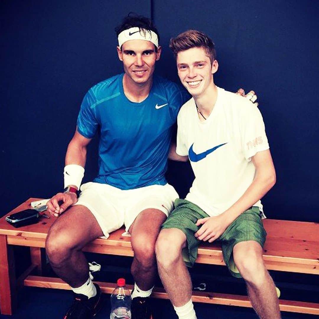 ATP World Tourさんのインスタグラム写真 - (ATP World TourInstagram)「They grow up so fast 😉 @rafaelnadal & @andreyrublev face off to close out Day 1 at the #NittoATPFinals!」11月16日 3時16分 - atptour