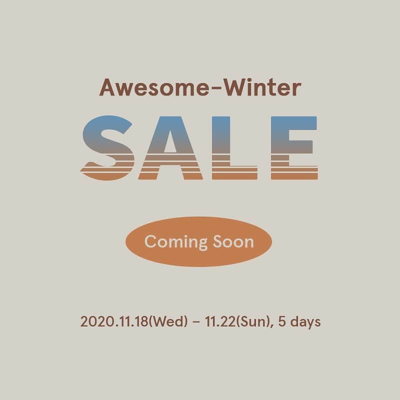 3CE Official Instagramさんのインスタグラム写真 - (3CE Official InstagramInstagram)「#comingsoon 💙Awesome-Winter SALE🧡 2020.11.18(Wed) - 11.22(Sun), 5 days - STYLENANDA/ 3CE/ KKXX UP TO 70-30% SALE - m.stylenanda.com」11月16日 14時06分 - 3ce_official