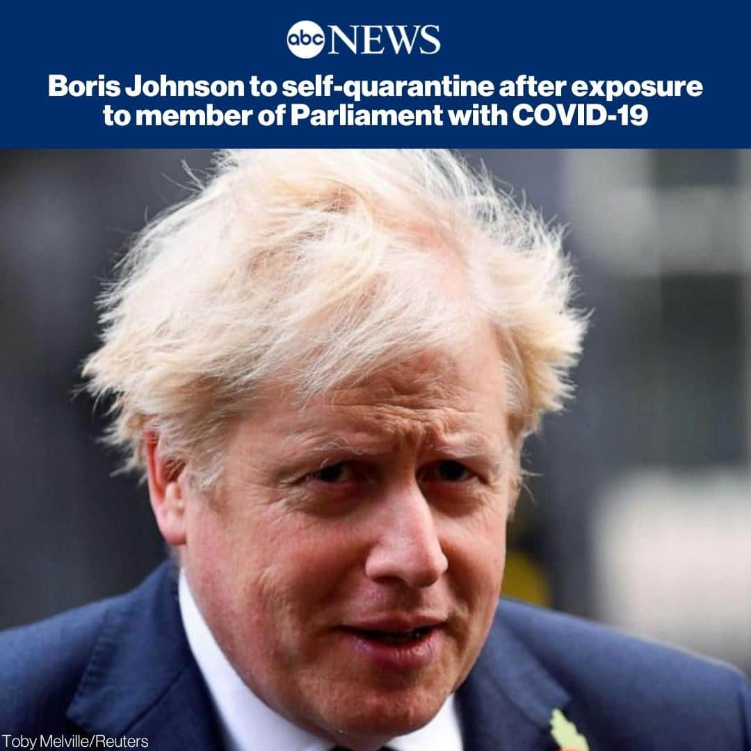 ABC Newsさんのインスタグラム写真 - (ABC NewsInstagram)「U.K. Prime Minister Boris Johnson, who was hospitalized in the spring for the coronavirus, is self-isolating after he was exposed to a Member of Parliament who contracted the virus, British officials announced Sunday. LATEST AT LINK IN BIO.」11月16日 7時51分 - abcnews