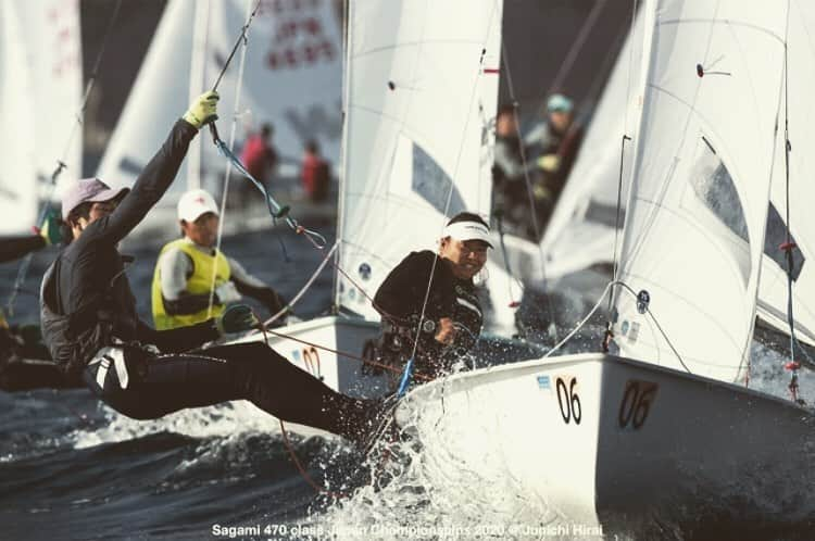 田中美紗樹のインスタグラム：「Day5  My first 10 boats medal race  #全日本470選手権 #470sailing」