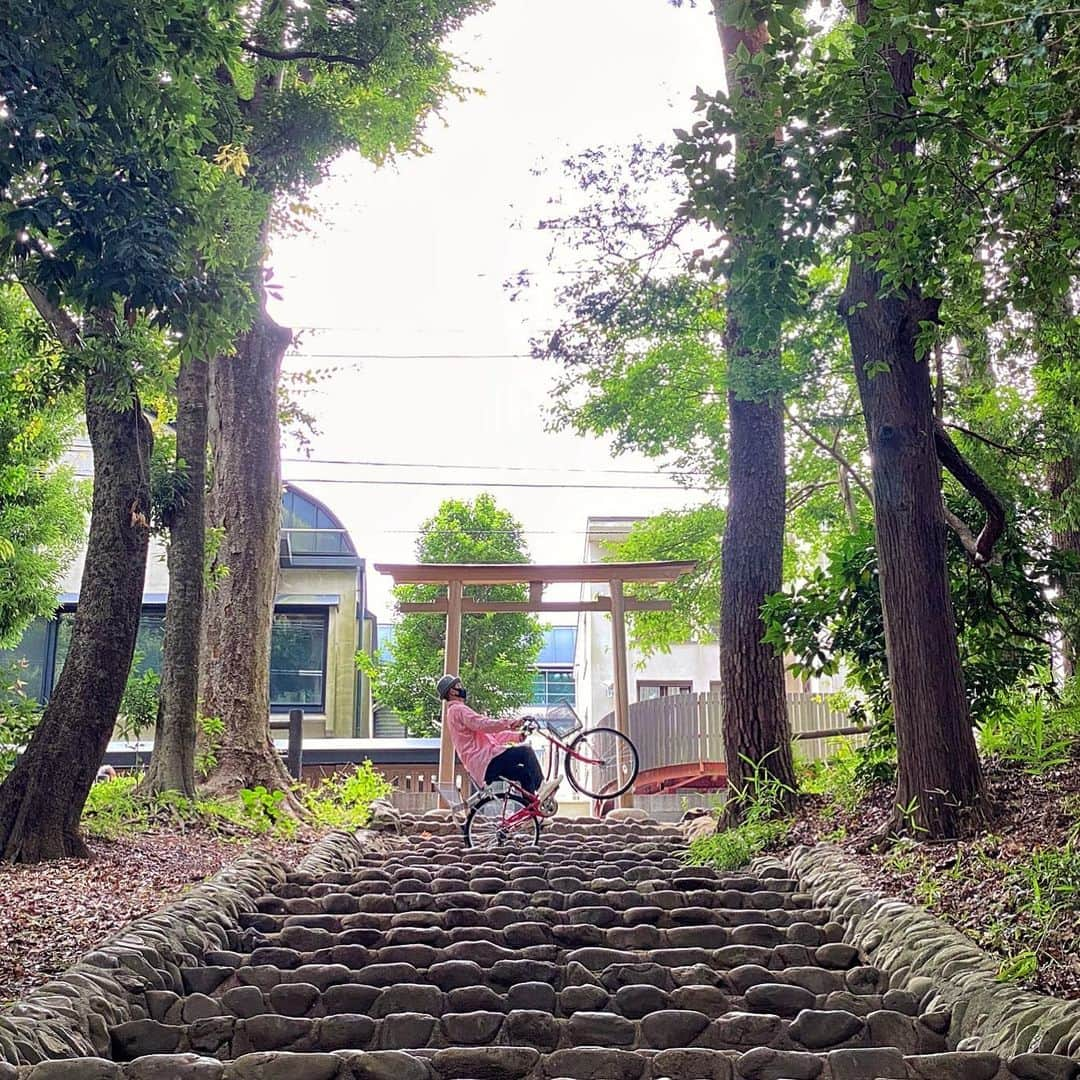 まもる( ´ ▽ ` )ﾉのインスタグラム：「#乗るオヤジ　 #鳥居みゆき Shot by @tt_kichi  #撫で肩 　#mamachari #ママチャリ」