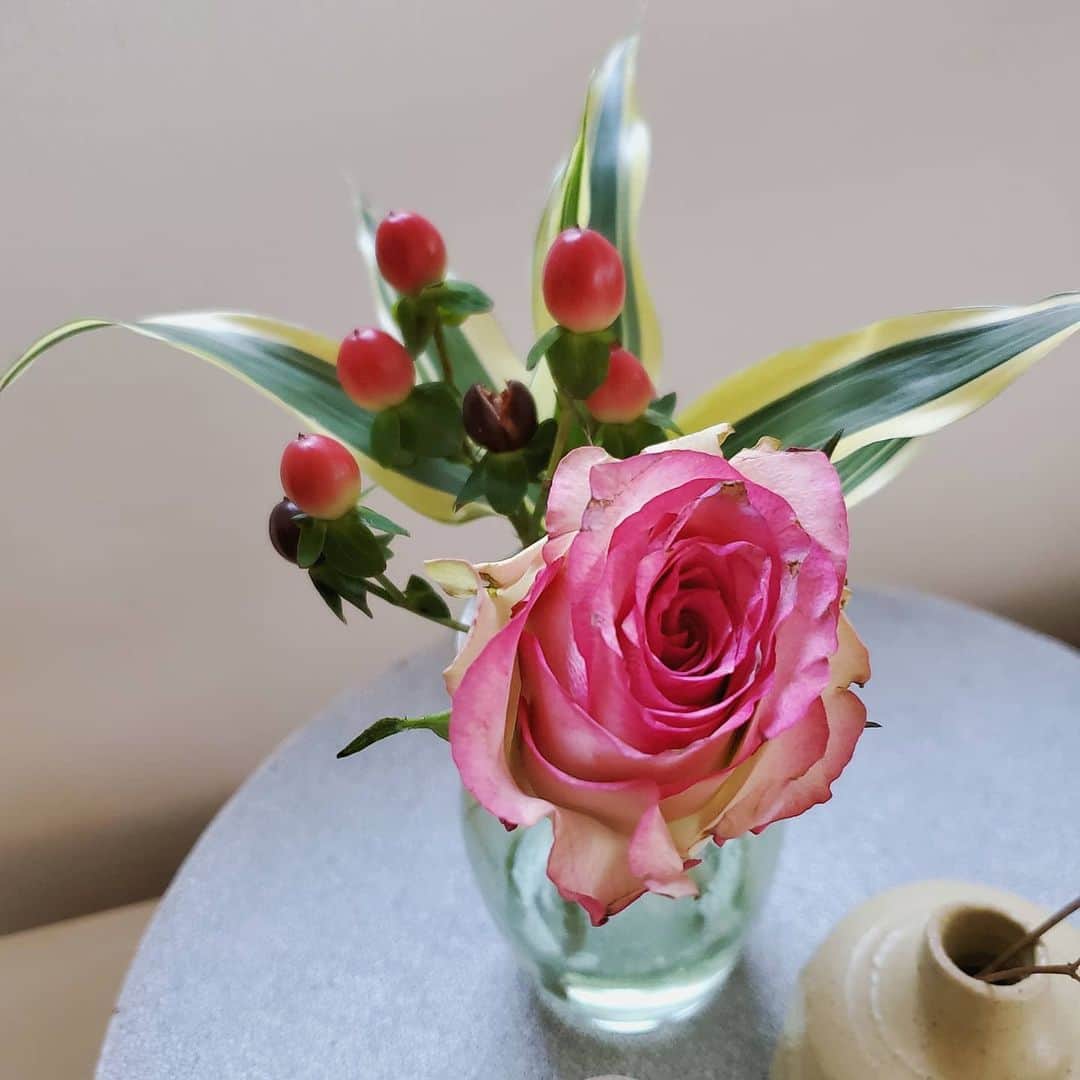 保坂玲奈さんのインスタグラム写真 - (保坂玲奈Instagram)「今週のお花💐  毎週お花屋さんに行かなくても届いて幸せ〜😳  ずっと利用させてもらっているBloomee LIFEで プロがアレンジした💐がポストに投函されるの🤍 ︎︎︎︎︎︎☑︎ @bloomeelife  おまかせで届く､私のお花のある暮らし。  忙しい時でも届いた💐をサッと花器に 生けるだけでいいので助かってます🤍  お花のある暮らしはセンスも時間も要らない🤍 素晴らしい👏  初回のお花お届けが無料になるので 気になったらここから試してみて〜↓ ❁﻿クーポンコード：rena ❁﻿期限：2020.11.30 . . . #bloomeelife#ブルーミーライフ #花サブスク#花のある暮らし#豊かな暮らし#丁寧な暮らし#丁寧な暮らしと少しの贅沢#花器#お花のある暮らし#一人暮らし#1人暮らしインテリア#ワンルームインテリア#薔薇#モニーク#ドラセナ#ヒペリカム」11月16日 10時50分 - __renao_0707