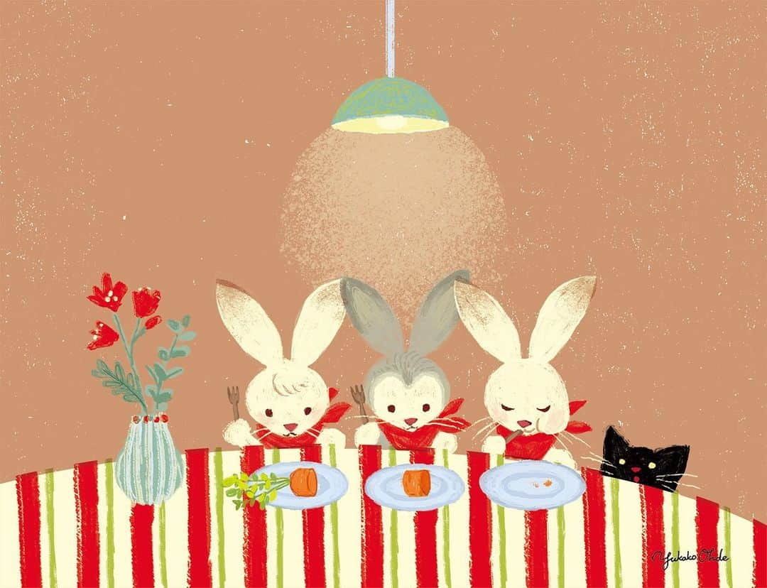 おおで ゆかこのインスタグラム：「🥕🍽️いただきます🐇🐇🐇」