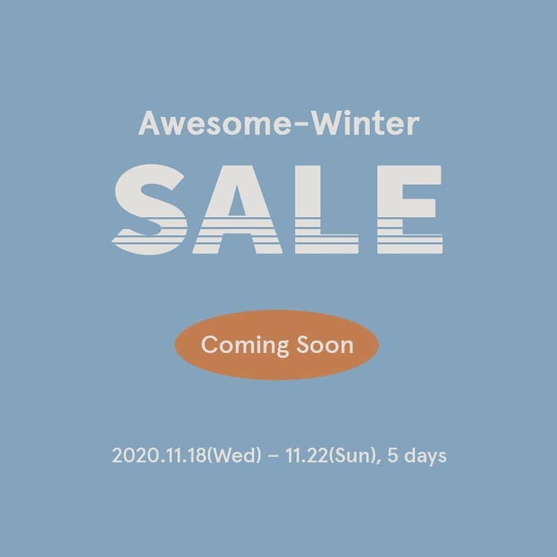 Official STYLENANDAのインスタグラム：「#comingsoon  💙Awesome-Winter SALE🧡 2020.11.18(Wed) - 11.22(Sun), 5 days  - STYLENANDA/ 3CE/ KKXX UP TO 70-30% SALE  - m.stylenanda.com」