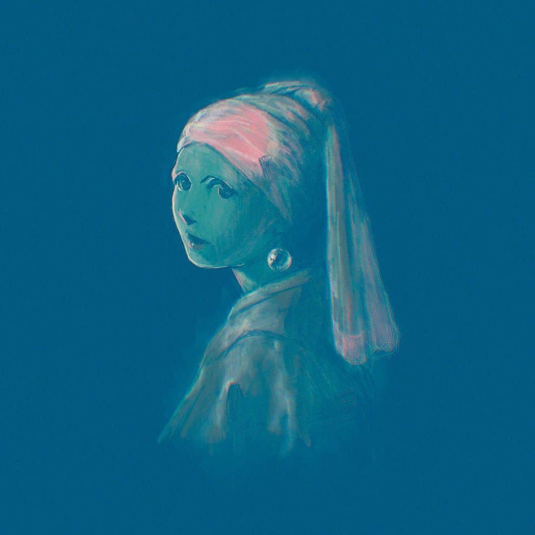aoeのインスタグラム：「#真珠の耳飾りの少女 #フェルメール #girlwithapearlearring #Vermeer」