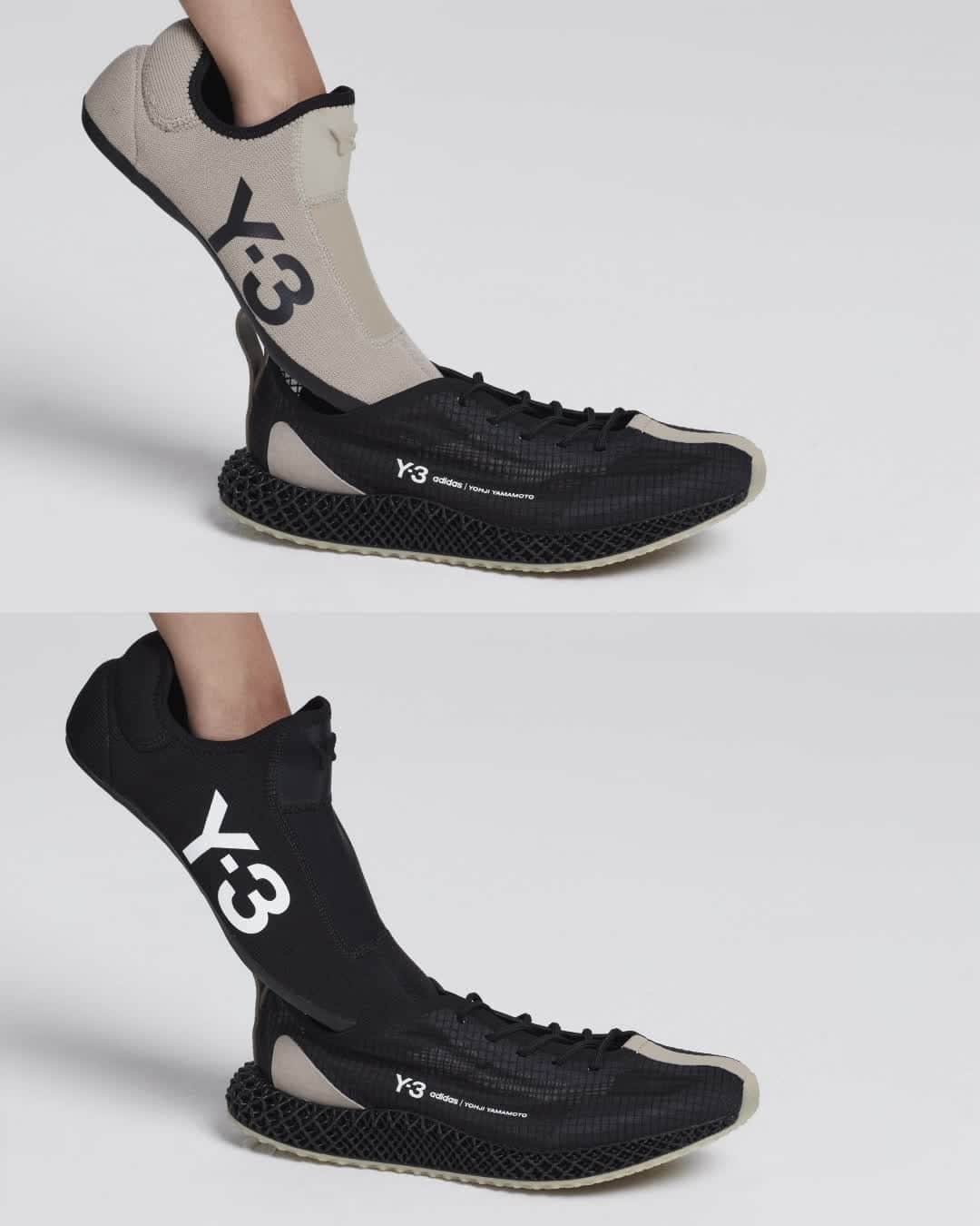 ワイスリーのインスタグラム：「Y-3 RUNNER 4D IO. Y-3 Fall/Winter 2020 Collection. --- #adidas #Y3 #YohjiYamamoto Discover the collection at adidas.com/y-3」