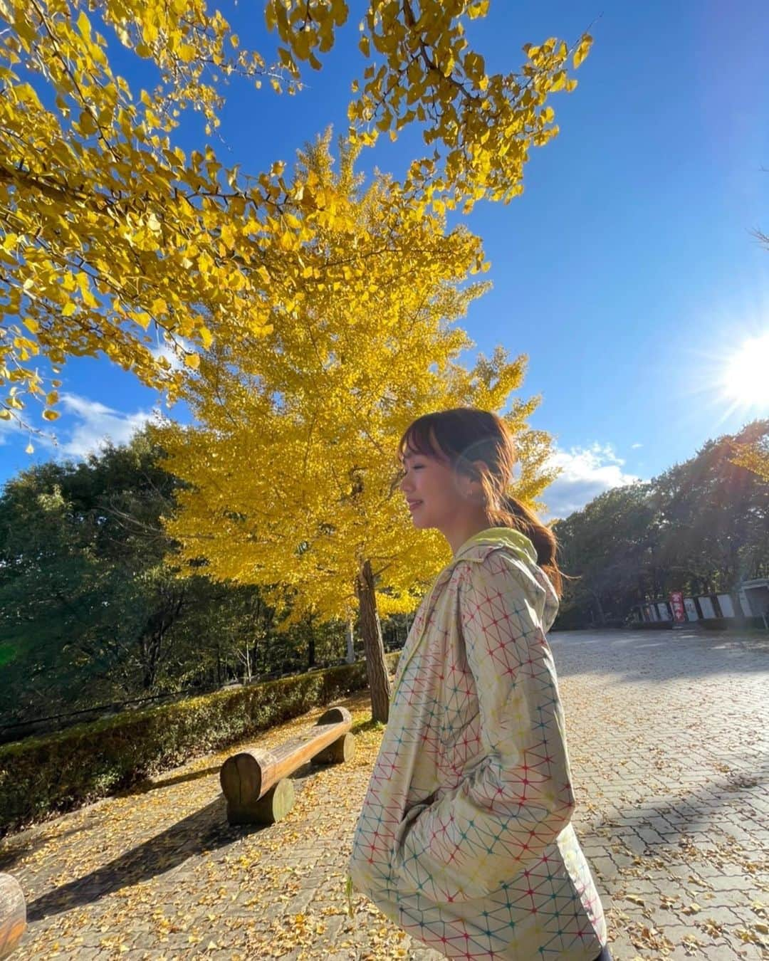 立石純子さんのインスタグラム写真 - (立石純子Instagram)「⠀ ⠀⠀ 紅葉ラン🍁‪･:*+.‬ ⠀ 広角レンズで撮ったら⠀ 10頭身くらいにしてもらえました。笑 ⠀ ⠀ ⠀ #銀杏並木 #紅葉 #ランニング #running #秋 #autumn #立石純子 #はだのブランドアンバサダー #piano #singersongwriter #シンガーソングライター #sport #love  #음악#일본#피아노#악기를켜면서노래함#싱어송라이터#하타노#likes  #instadaily #f4f  #photooftheday #旅 #trip #広角レンズ #ミラクル #workout」11月16日 16時57分 - junkokokotateishi