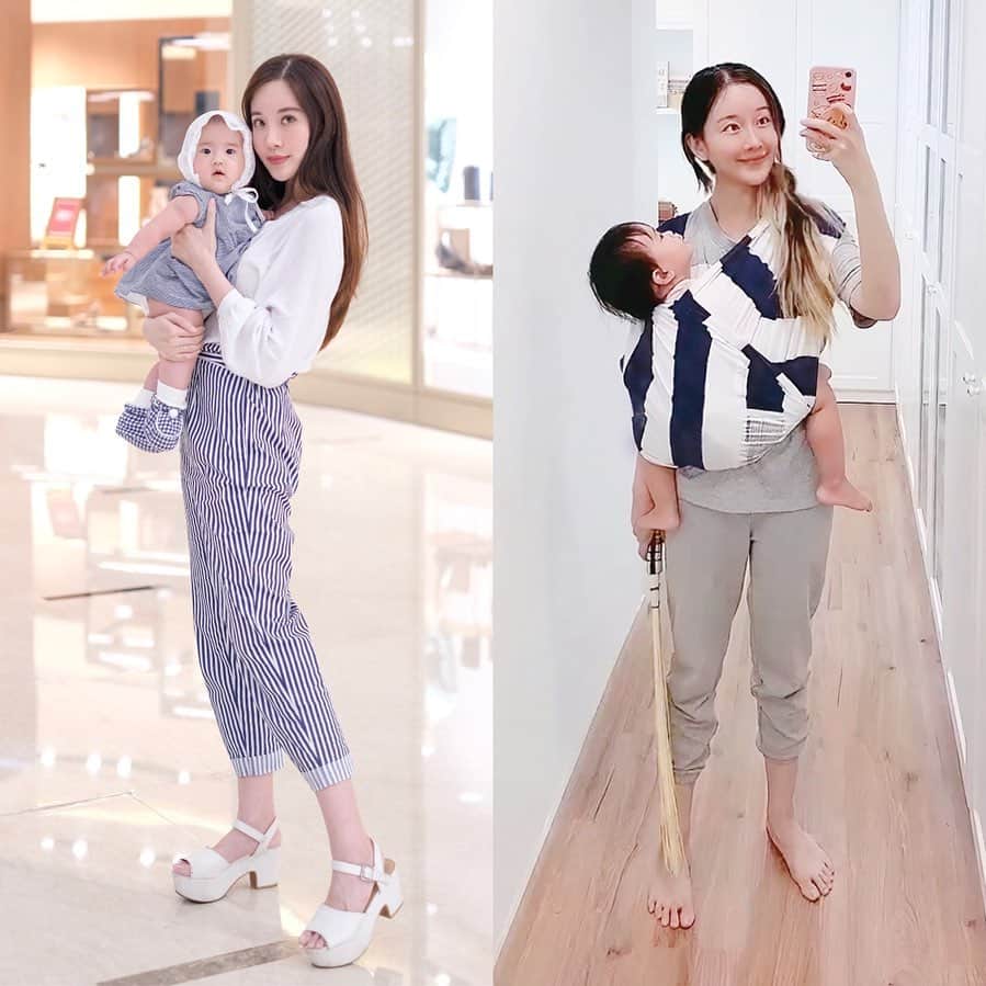 ジェシカ・ヤマダのインスタグラム：「2019 vs 2020⁣ Stylish Mamma vs Mak Bebong 🤣⁣ Dulu, tiap keluar rumah sama anak-anak selalu mix-match baju, aksesoris biar matching. Sekarang, selain hampir tidak pernah keluar rumah, aksesoris di tangan pun berubah jadi sapu lidi. 👻🧹⁣ ⁣ Btw ini kiri kanan beda loh @jessbebes nya, tebak deh mana yang Arwen mana yang Arya? 🧐😘⁣ ⁣ #jesswears #jessbebes #mumlife」
