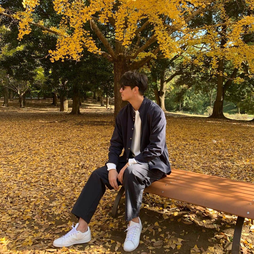 萩原章太のインスタグラム：「outfit🍂 紅葉見にいこうよう🍁😂 #散歩#紅葉 #ootd#outfit」