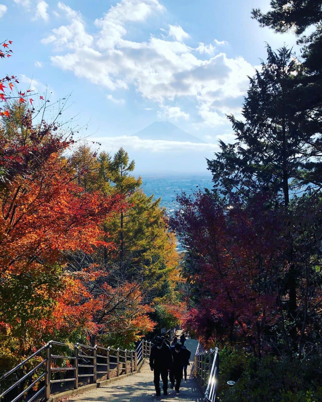 のインスタグラム：「休日 398段登った甲斐がありました..(笑 日本で10年振りの紅葉散策🍁 #絶景  #新倉山浅間公園  #富士山  #mtfuji  #神社 #shrine  #紅葉  #红叶  #fallleaves  #忍野八海  #河口湖もみじ回廊 #自然  #自然が好き」