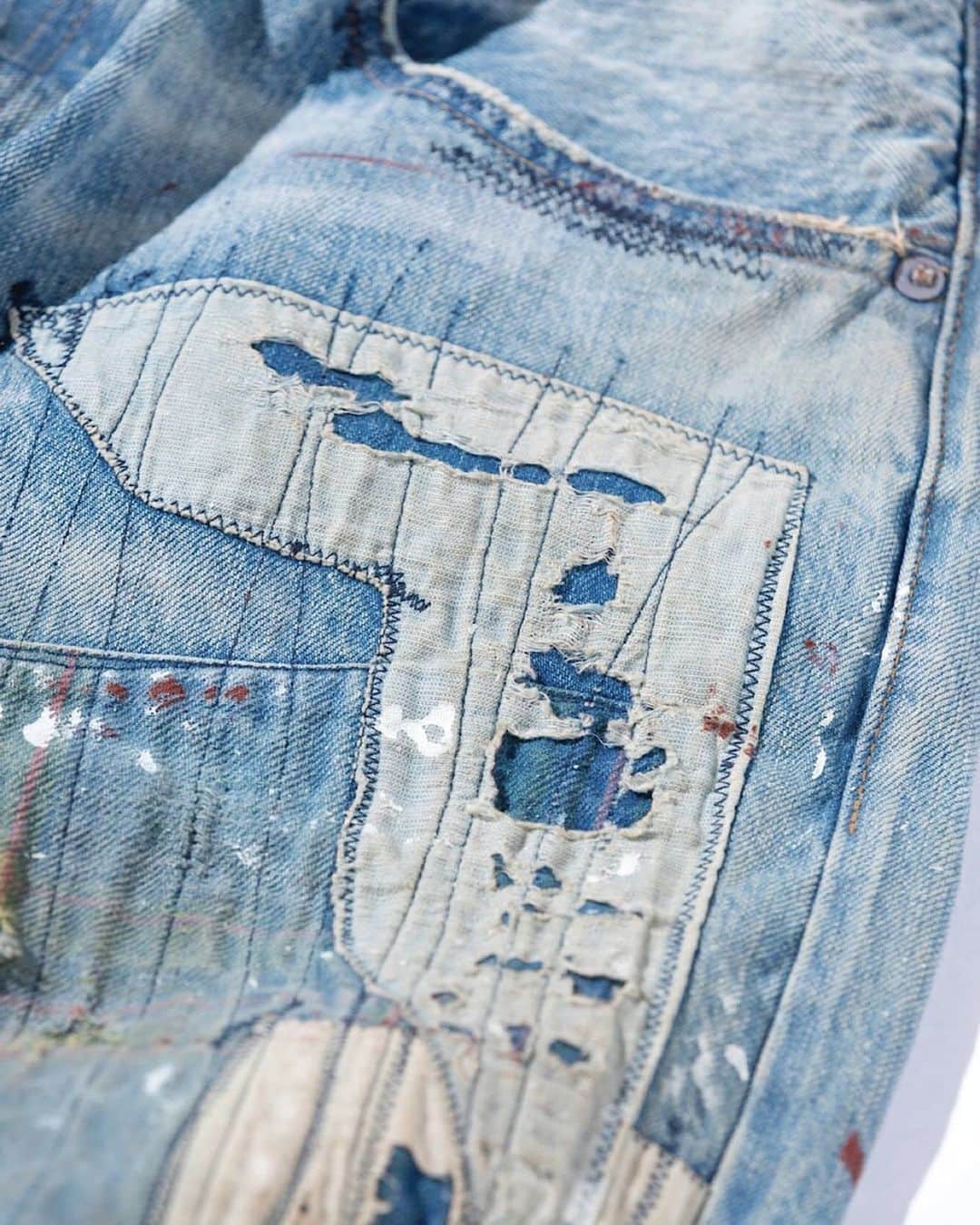 のインスタグラム：「. . . . 【Released in November】 . . . AN089 20AW PATCHWORK REMAKE DENIM PANTS INDIGO . . . @anachronorm262 . . . #anachronorm #contextgallery #nakameguro #balanceokayama #okayama」