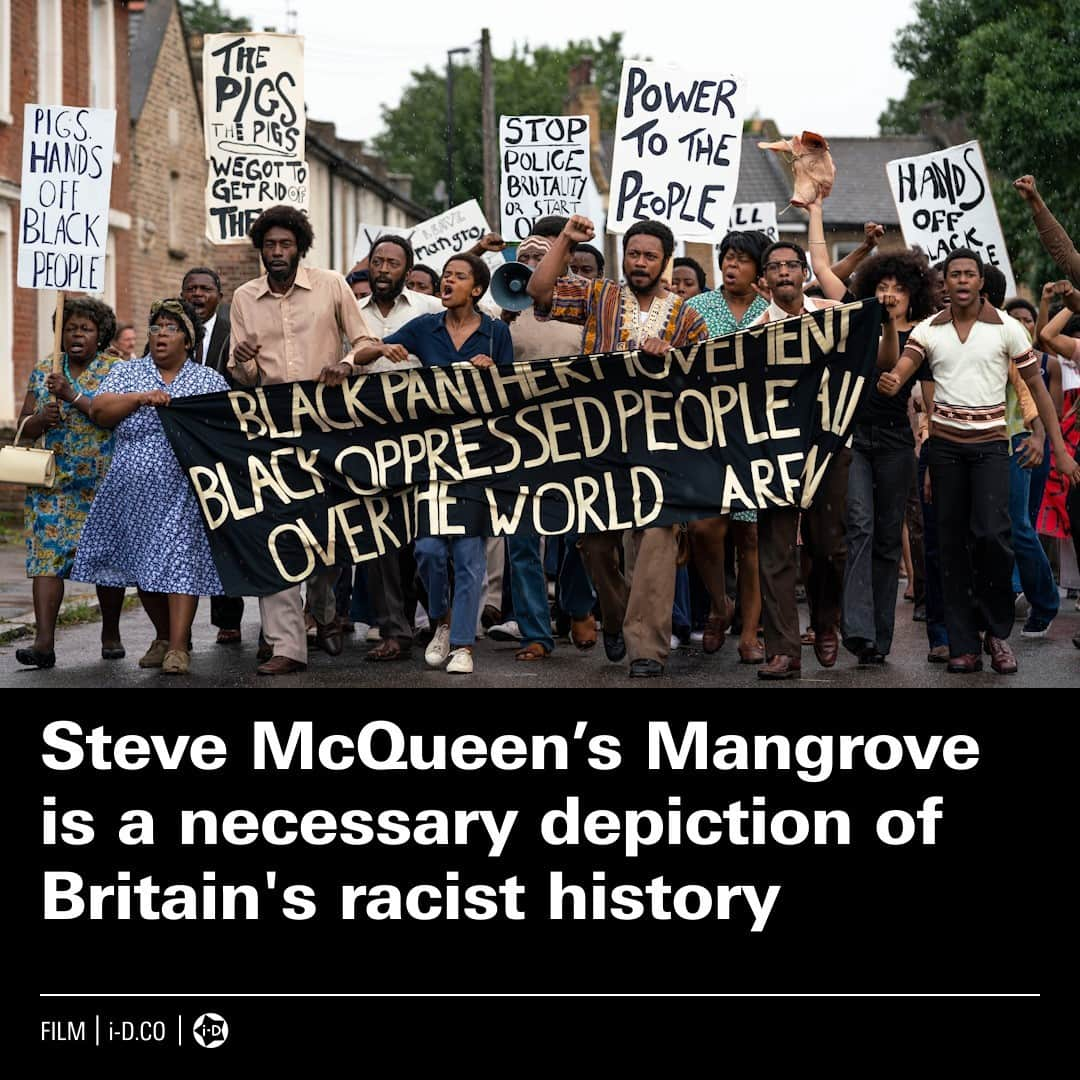 i-Dさんのインスタグラム写真 - (i-DInstagram)「"The framing of racism as a uniquely American problem and not a British export is insidious. Britain has a long investment in anti-Blackness which is partly evident in the fact our stories haven’t been told on such a grand scale until now."⁣⁣⁣⁠ ⁣⁣⁣⁠ Hit the link in bio to read a breakdown on why the first instalment in Steve McQueen's new ‘Small Axe’ series is an incendiary, necessary piece on the history of institutional racism.⁣⁣⁣⁠ ⁣⁣.⁣⁣⁣⁠ .⁣⁣⁣⁠ .⁣⁣⁣⁠ Text Rōgan Graham⁣⁣⁣⁠ Image courtesy of Amazon Studios⁣⁣⁣⁠ #Mangrove #SmallAxe #SteveMcQueen」11月16日 21時48分 - i_d