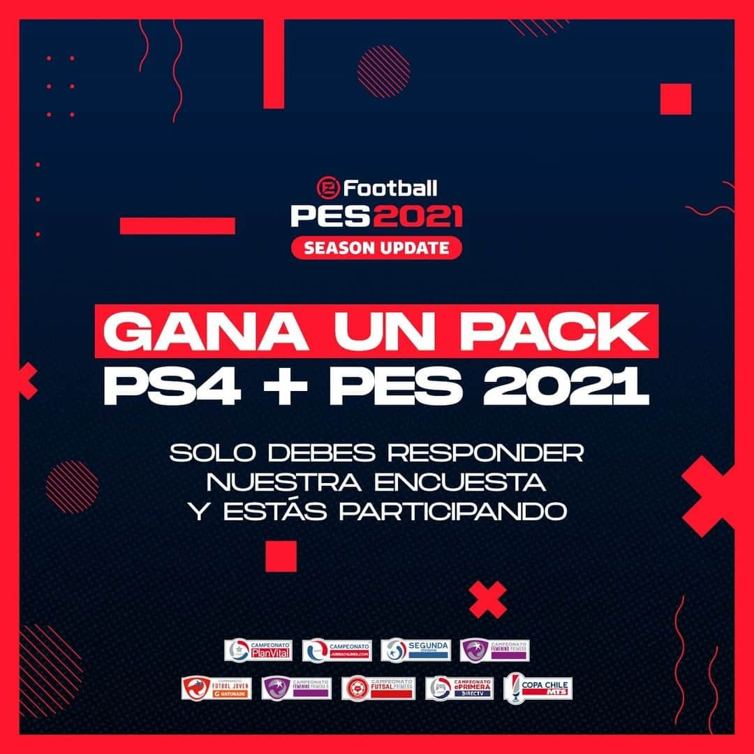 サッカー チリ代表チームさんのインスタグラム写真 - (サッカー チリ代表チームInstagram)「🚨 Aún no estás participando⁉   ✅ Los Campeonatos Nacionales te regalan un extraordinario pack: PlayStation 4 + #PES2021 🎮  😀 ¿Cómo puedes ganar? Contesta algunas preguntas. Te dejamos el link aquí, de manera directa en historias y también en nuestro perfil. Ya no tienes excusas...😉  🔗 https://es.surveymonkey.com/r/8ZNFRXY   📲 Vamos... un #PS4 y un #PES2021 pueden ser tuyos  📍 El plazo para participar termina el viernes 20 de noviembre.  #Concurso #Chile #CampeonatoPlanVital #CampeonatoJuegaenLinea #CampeonatoSegundaDivision #CampeonatoFemenino」11月17日 9時15分 - campeonatochi