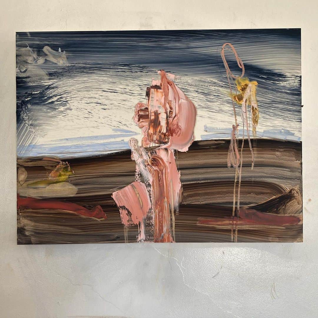 のインスタグラム：「Untitled   oil on clay board」