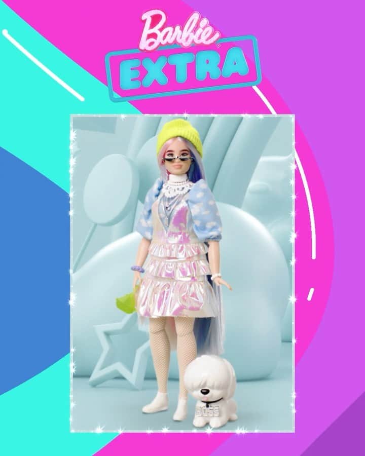 バービーのインスタグラム：「Fashion is a statement. How is yours EXTRA? 💎 Shop #BarbieEXTRA now!」