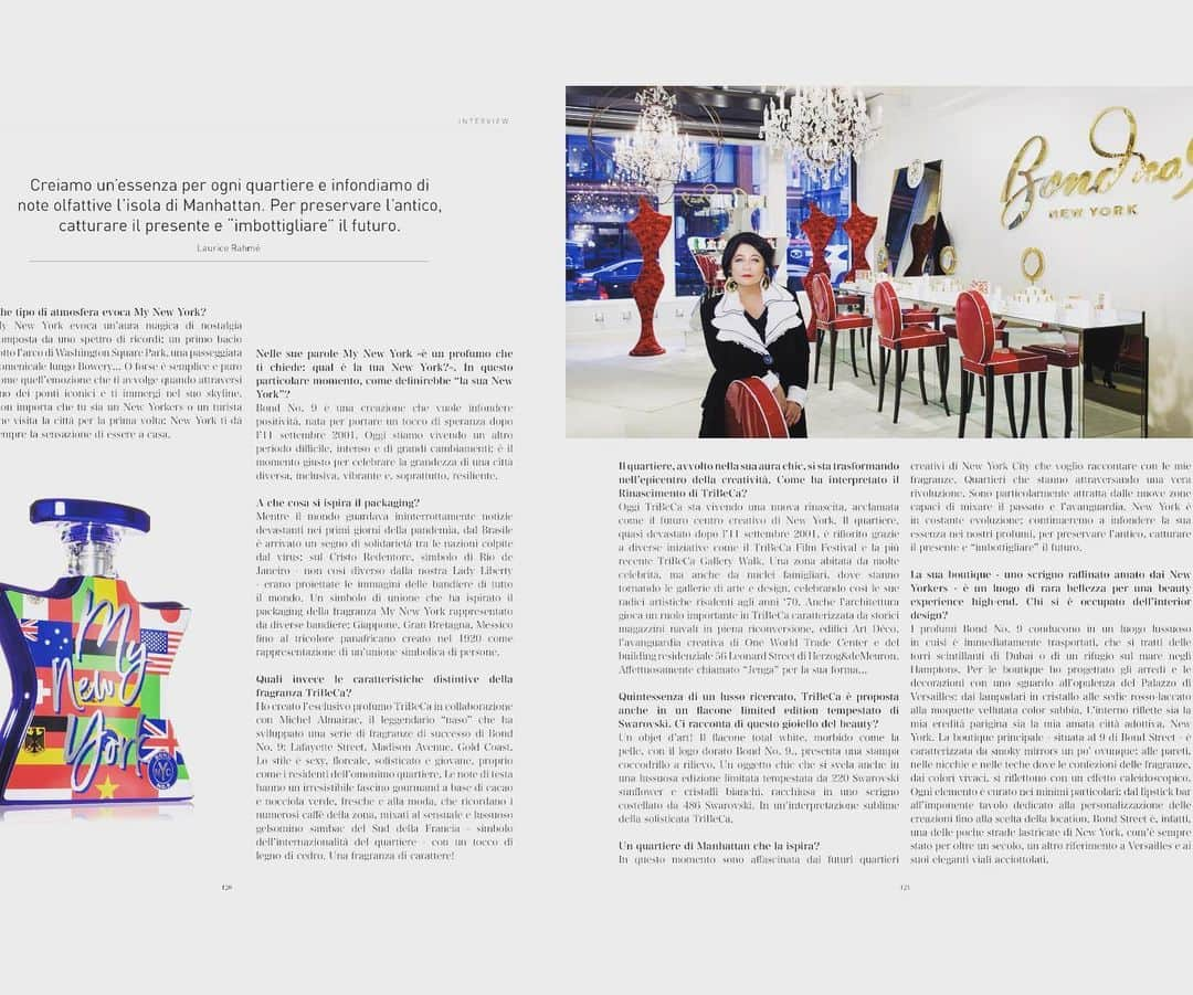 ボンド・ナンバーナインさんのインスタグラム写真 - (ボンド・ナンバーナインInstagram)「So excited about our founder, Laurice Rahmé being featured in Posh Magazine!  Huge thanks to @annacasotti @posh.italy for the incredible coverage.」11月17日 0時46分 - bondno9ny