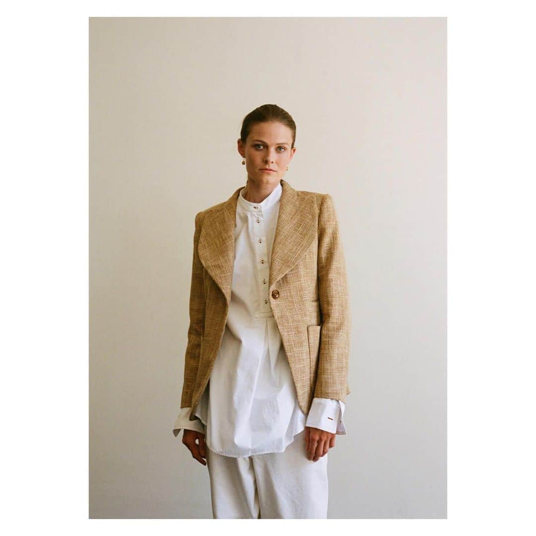 のインスタグラム：「Juliet Rika Studios SS21 🕊  #creamy #keepingitsimple #timeless #ecofriendly #sustainablewardrobe #ss21rikastudios」