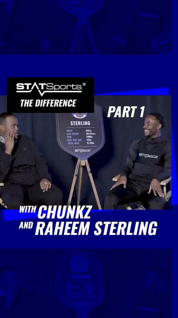 ラヒーム・スターリングのインスタグラム：「Great chatting to my bro @chunkz on how @statsports can make a big difference to your game! Part 2 coming soon – talking FIFA stats v proper stats 👊 #TheDifference」