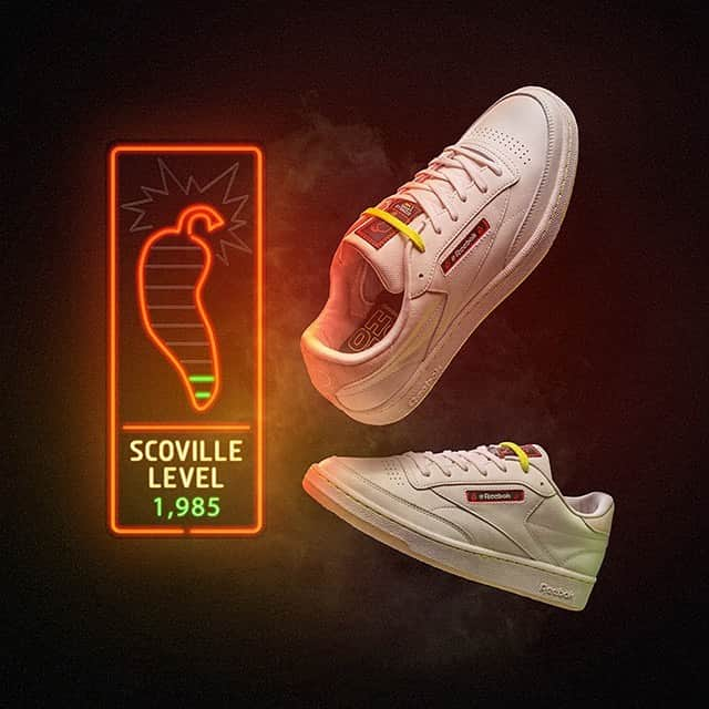 Reebok classicのインスタグラム：「Warning: this drop brings serious heat. 🔥 Reebok x Hot Ones drops 11.19.20. Will you take it mild, medium, or hot? Link in bio.」