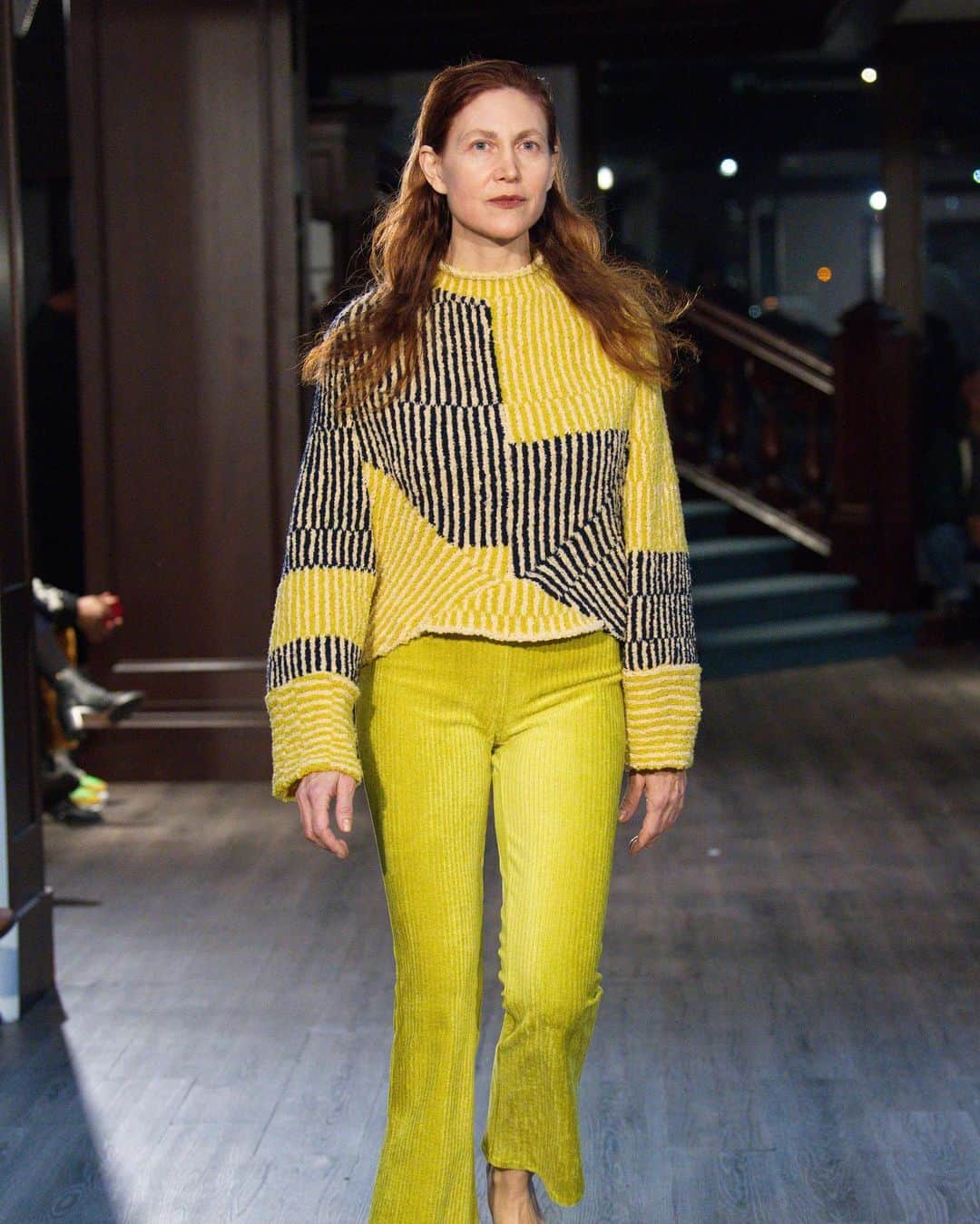 Fashion Weekのインスタグラム：「Kicking off this week with some wearable sunshine ☀️ Photo c/o of @eckhaus_latta at @NYFW February 2020」