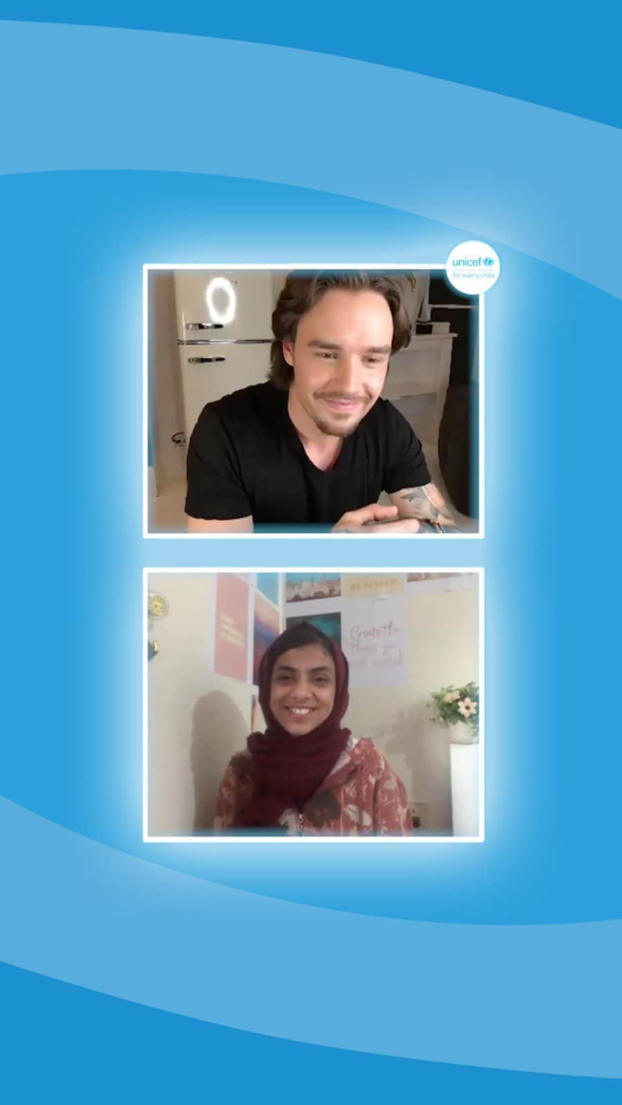 リアム・ペインのインスタグラム：「I am so proud to be part of @voicesofyouth with @unicef_uk for #WorldChildrensDay   Through the partnership I got the opportunity to speak with the incredibly inspiring 13 year-old, Areej in Yemen. Together we discussed the challenges faced by young people in her home country including access to education and the coronavirus pandemic. Areej’s message of hope and wish for a future where every child, everywhere, can fulfil their dreams and potential is inspirational. I am honoured to be able to share it on my platform.   To find out more about the situation in Yemen and how Unicef is working to support children like Areej visit the link in my stories」