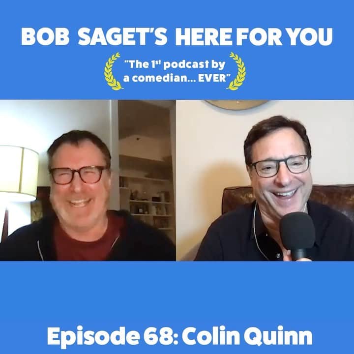 ボブ・サゲットのインスタグラム：「A FUNNY NEW PODCAST out today with @iamcolinquinn  - He has a new @hbomax Drive-In special out now that’s really refreshing during these times.  TODAY’S EPISODE is titled: “Colin Quinn and Bob Talk About Trying to Be Funny Amidst America’s Great Divide.”  SUBSCRIBE & LISTEN at:  apple.co/bobsaget   @ApplePodcasts @iTunes @applemusic @studio71us #comedypodcast」