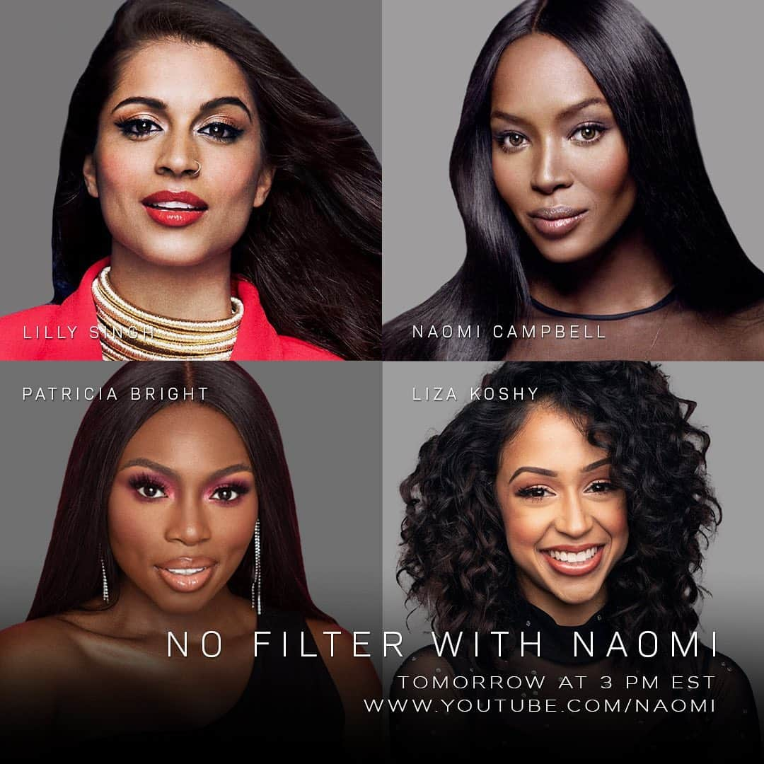 ナオミ・キャンベルさんのインスタグラム写真 - (ナオミ・キャンベルInstagram)「Tomorrow on a brand new episode of @nofilterwithnaomi I’ll be speaking with these three amazing, self-made, women of color, all of whom have built their own careers on YouTube. Join @lilly, @lizakoshy, @thepatriciabright  and I tomorrow at 3PM EST on my @youtube channel #NoFilterTuesdays」11月17日 5時08分 - naomi