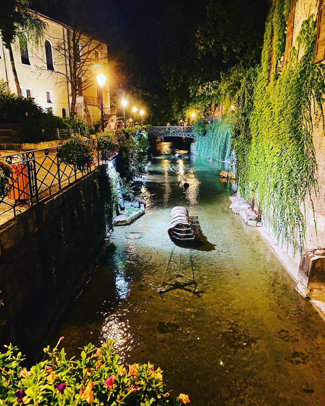 ユナ・デュフネのインスタグラム：「📍Annecy de nuit, il y a quelques mois ...  . . . #Night #Light #Annecy #Copines #rivière #Savoie #deconfinement #ete2020」